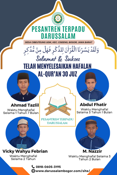 Selamat & Sukses Ananda Yang Sudah Hafal Al-Qur'an 30 Juz